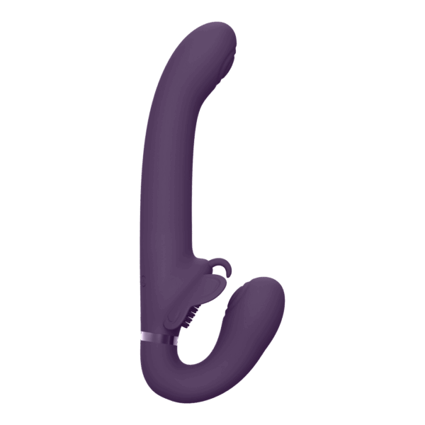Satu - Pulse-Wave en Vibrerende Strapless Strapon - Paars