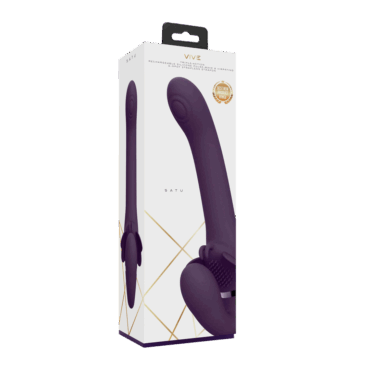 Satu - Pulse-Wave en Vibrerende Strapless Strapon - Paars