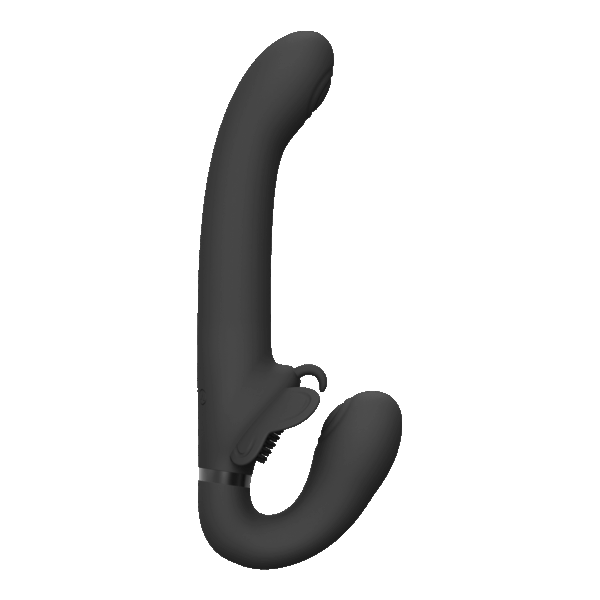 Satu - Pulse-Wave and Vibrating Strapless Strapon - Black