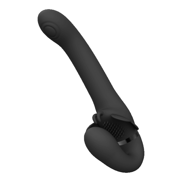 Satu - Pulse-Wave and Vibrating Strapless Strapon - Black