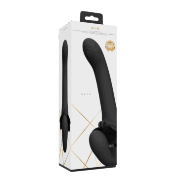 Satu - Pulse-Wave en Vibrerende Strapless Strapon - Zwart