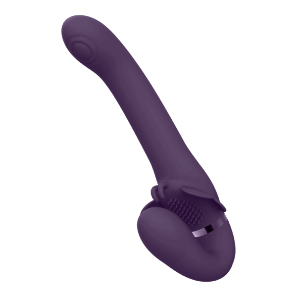 Satu - Pulse-Wave and Vibrating Strapless Strapon - Purple
