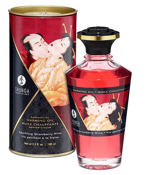 Shunga Verwarmende Massage Olie 100 ml Aardbei