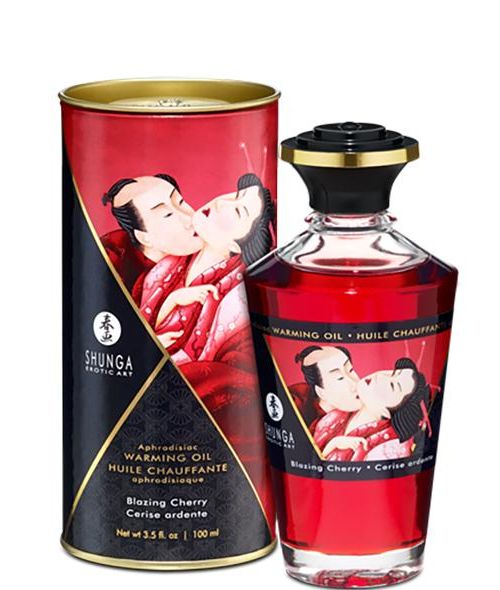Shunga Verwarmende Massage Olie 100 ml Aardbei