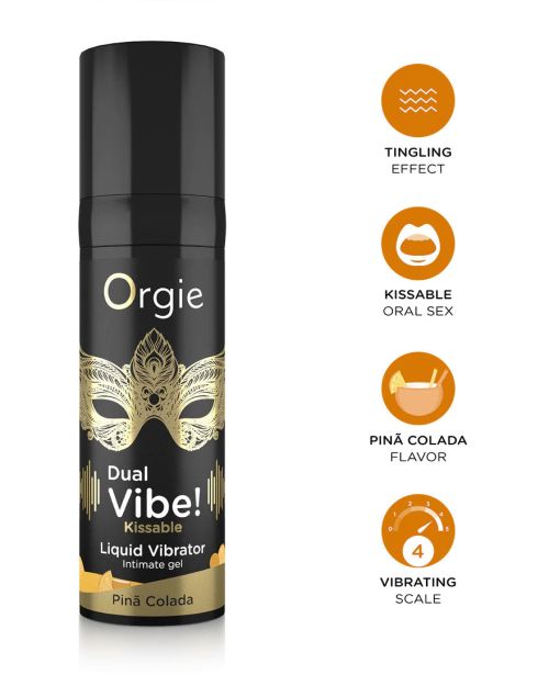 Orgie Dual Vibe Kissable Liquid Vibrator Pina Colada 15 ml