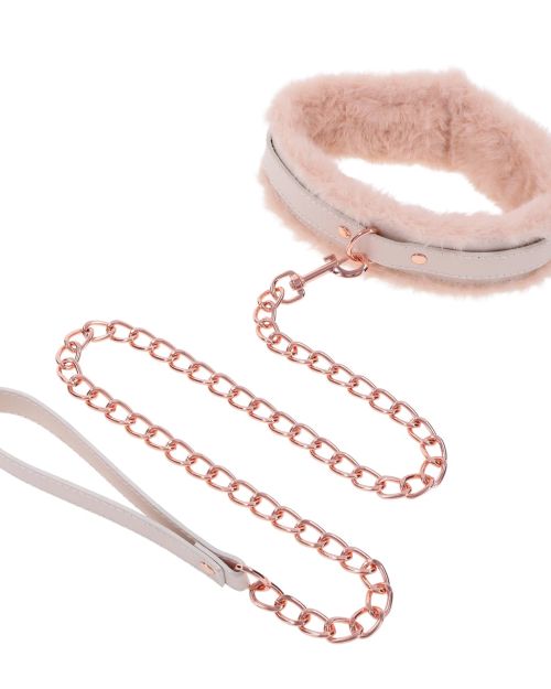 Sportsheets S&M Peaches&Creame Fur Collar Met Ketting