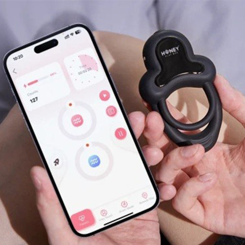 HoneyPlayBox Anello Vibrerende Cockring Met App Blauw