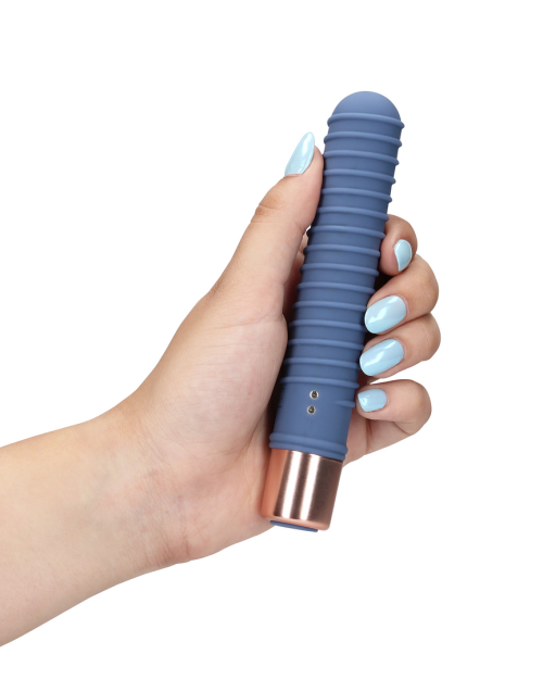Loveline Ribbed Mini Vibrator Blue Horizon 14 cm