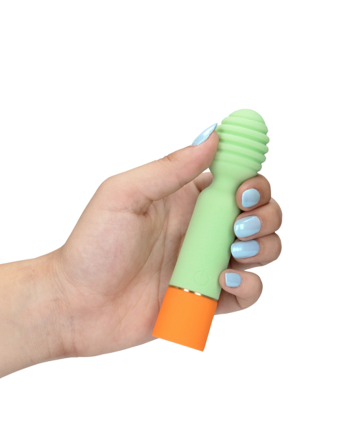 Loveline Ribbed Mini Vibrator Spring Sage 12 cm