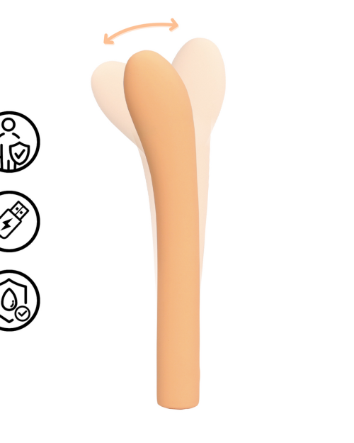 Loveline Fingering G-spot Vibrator Peach Fuzz 23 cm