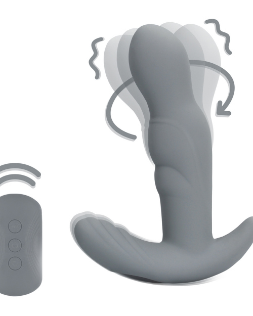 Loveline Roterende Prostaat Vibrator Gotham Grey 13 cm