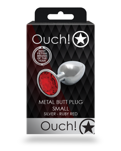 Ouch! Metalen Buttplug Ruby Red 7 Cm