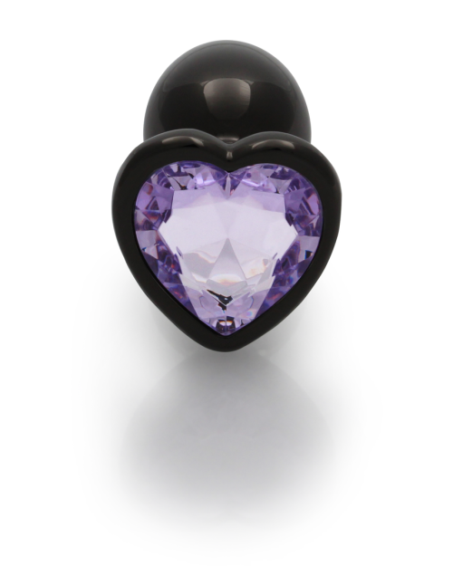 Ouch! Zwarte Metalen Buttplug Met Hartje M