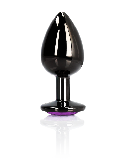 Ouch! Zwarte Metalen Buttplug Met Hartje M