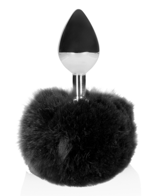 Ouch! Metalen Buttplug Met Staart Zwart