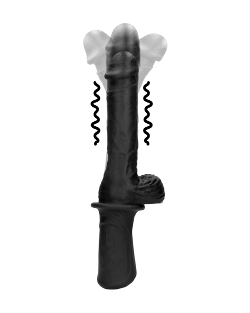 Ouch! Vibrerende Stotende Dildo Met Handvat
