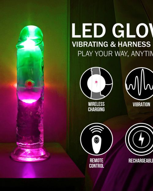 Realrock Led Glow Vibrerende Dildo 15 cm