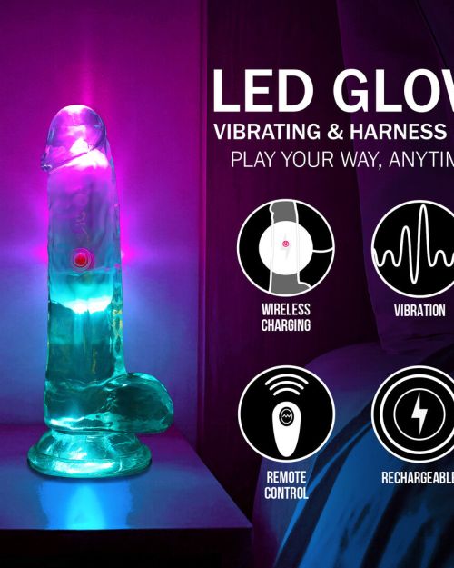 Realrock Led Glow Vibrerende Dildo Met Ballen 15 cm