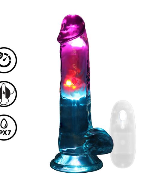 Realrock Led Glow Vibrerende Dildo Met Ballen 18 cm