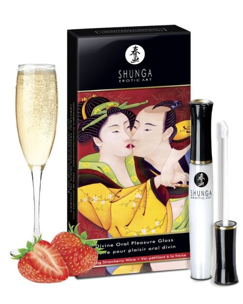 Shunga Divine Oral Pleasure Gloss Aardbei 10 ml