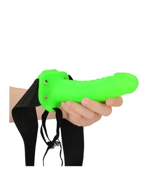 Ouch! Glow in the Dark Voorbinddildo Met Harnas 18 cm