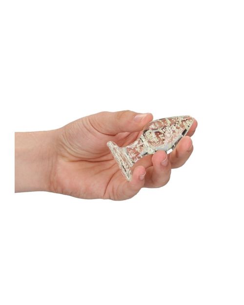 Ouch! Glow in the Dark Glazen Buttplug 7 Cm